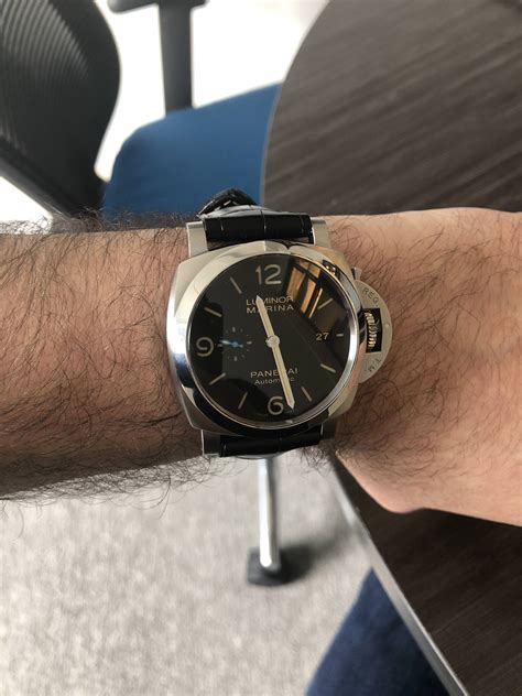 panerai 1312 wrist shot|pam 1312 case thickness.